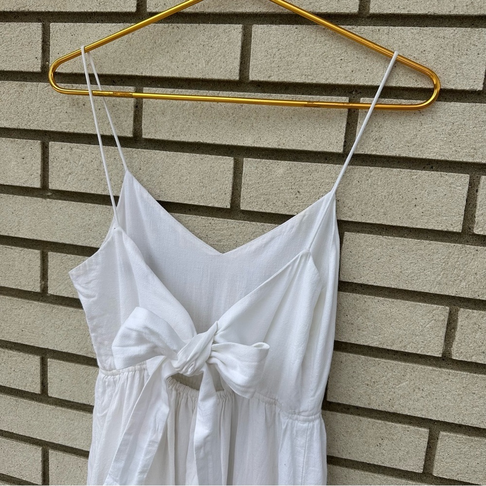 Zara TRF White Tie Back Button Front Midi Dress Spaghetti Strap S Coastal Summer - Picture 10 of 10